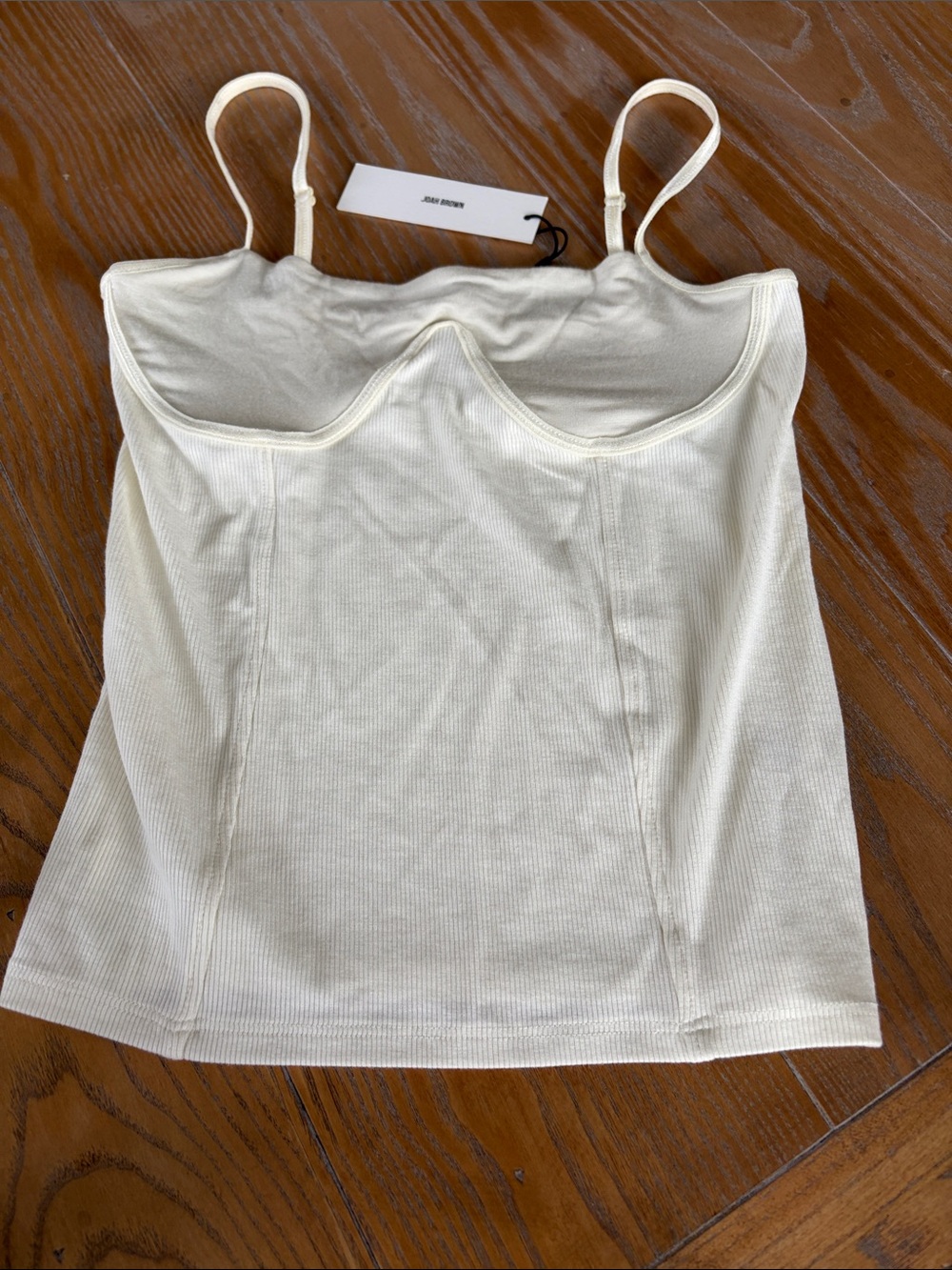 Joah Brown Cream Ribbed Bustier Cami